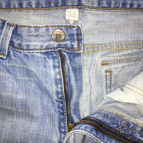 SilverTab Mens 34x30 Distressed Embroidered Flap Pocket Light Wash Straight Jean - Picture 5 of 12